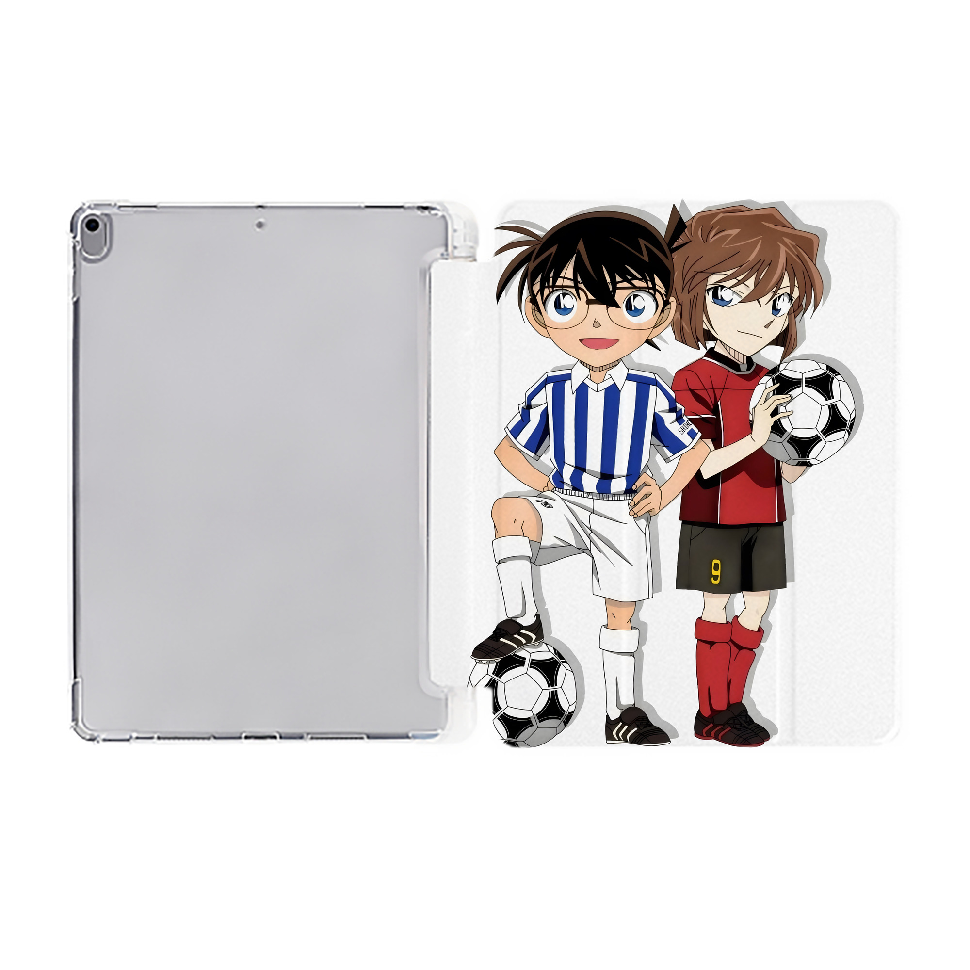 （画像用） 名探偵コナン 灰原 哀 はいばら あい Detective Conan Anita Hailey、Vi Graythorn Haibara Ai IPad ケース ペン収納付き 三つ折りスタンド PUレザー×シリコン 対応機種9.5/10.5/10.9インチ